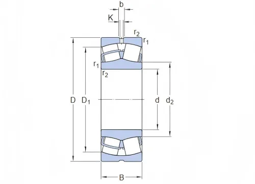 Spherical roller bearing drawing