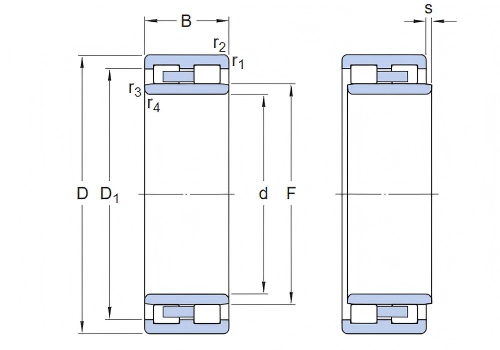 Cylindrical roller bearing drawing