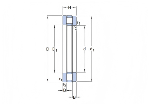 Cylindrical roller thrust bearing drawing