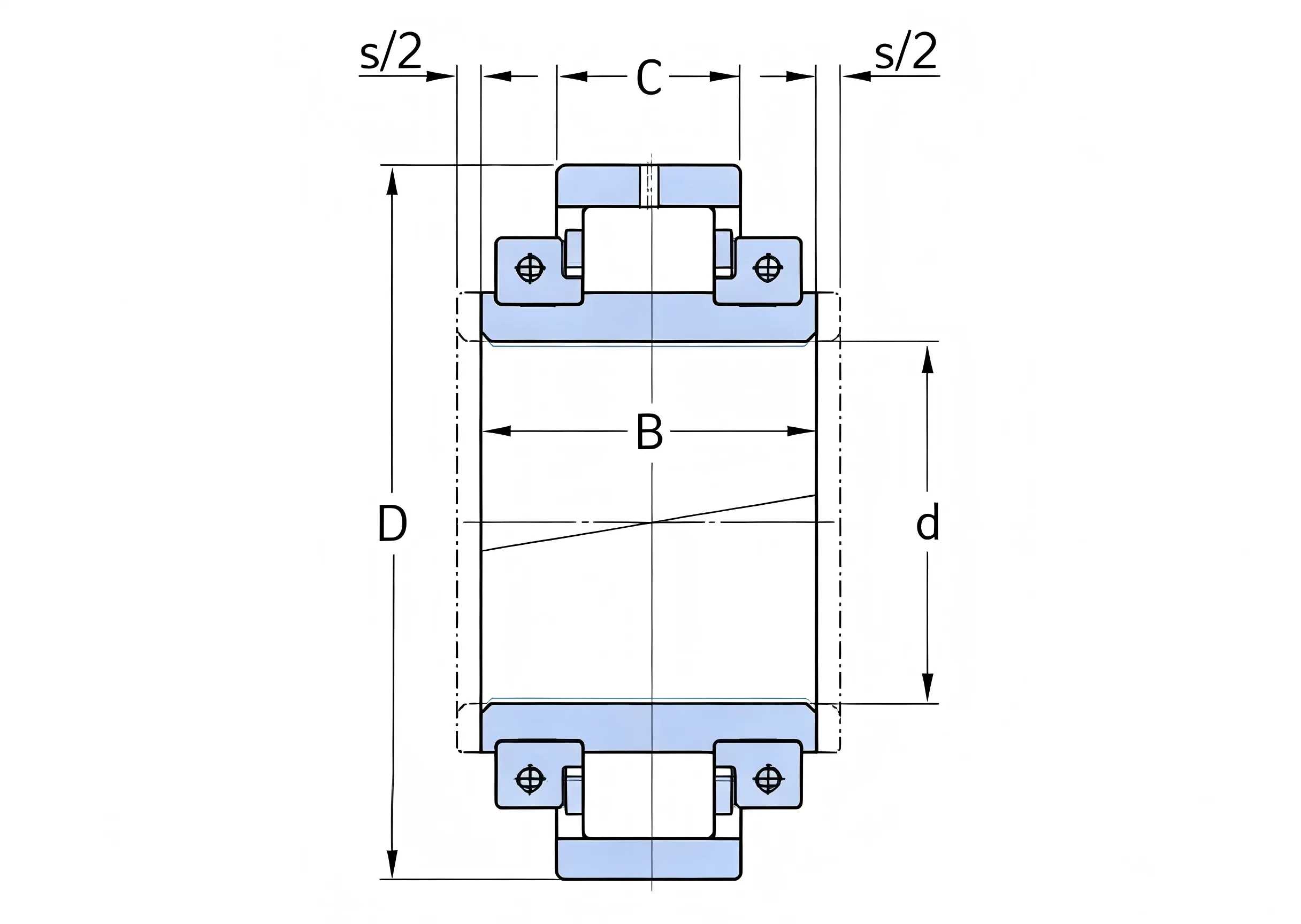 Split roller bearing drawing